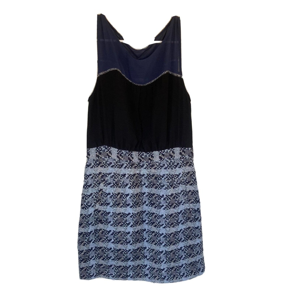 Moulinette Soeurs Dress Sz 6 Anthropologie Womens Tweed Sleeveless Blue Pocket